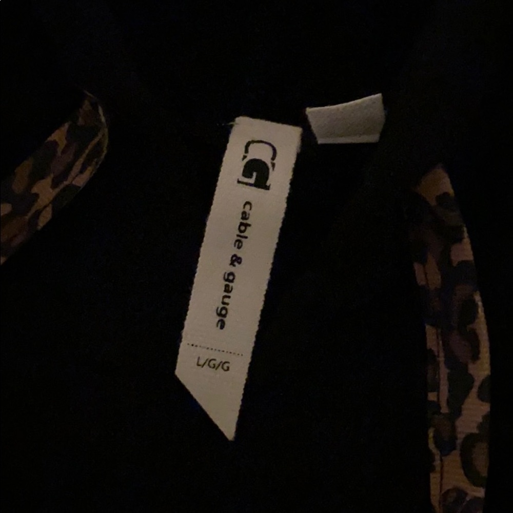 NFS Hooded black knit dress with leopard print tie - Picture 4 of 6